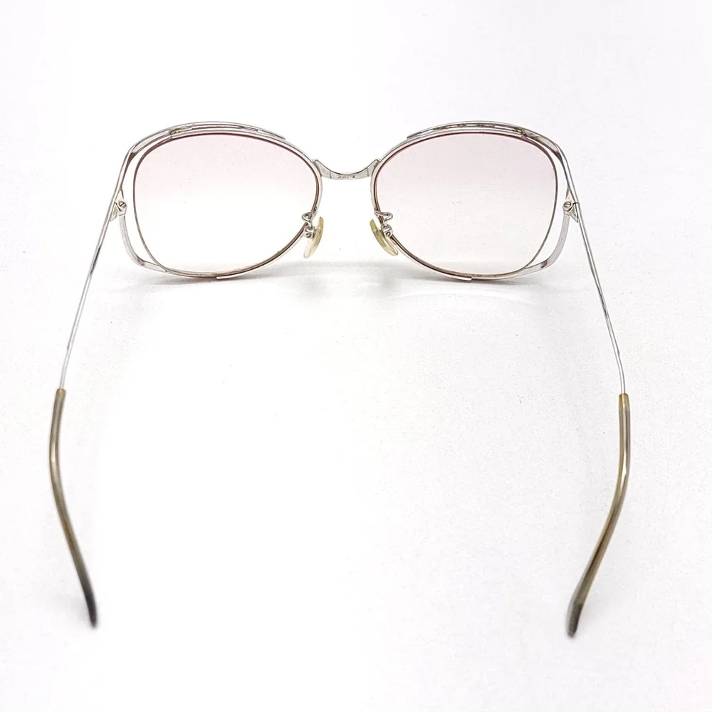 Vintage Tura Eyeglasses Frames Mod 225 Inlay Open Rim Silver‎ Japan 54 16 140